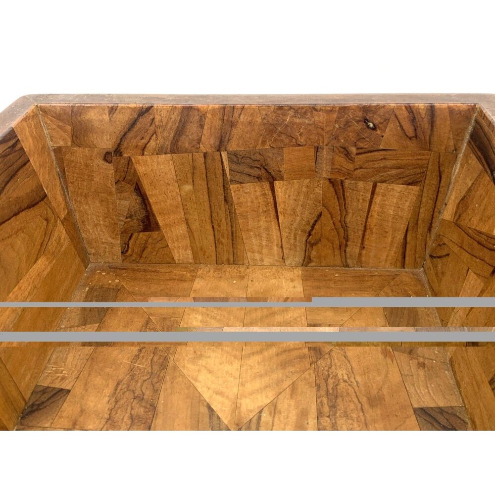 Handmade Segmented Wood Bowl Square 9" Vintage MCM - Picture 6 of 11